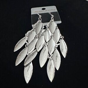 Silver Leaf Dangle Earrings